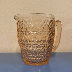 Vintage Jeanette Glass Buttons & Bows Pitcher